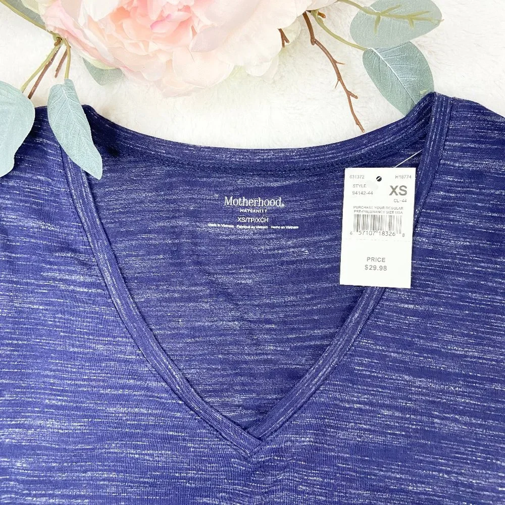 Motherhood Maternity Long Sleeve T-Shirt Blue Extra Small - Picture 5 of 7
